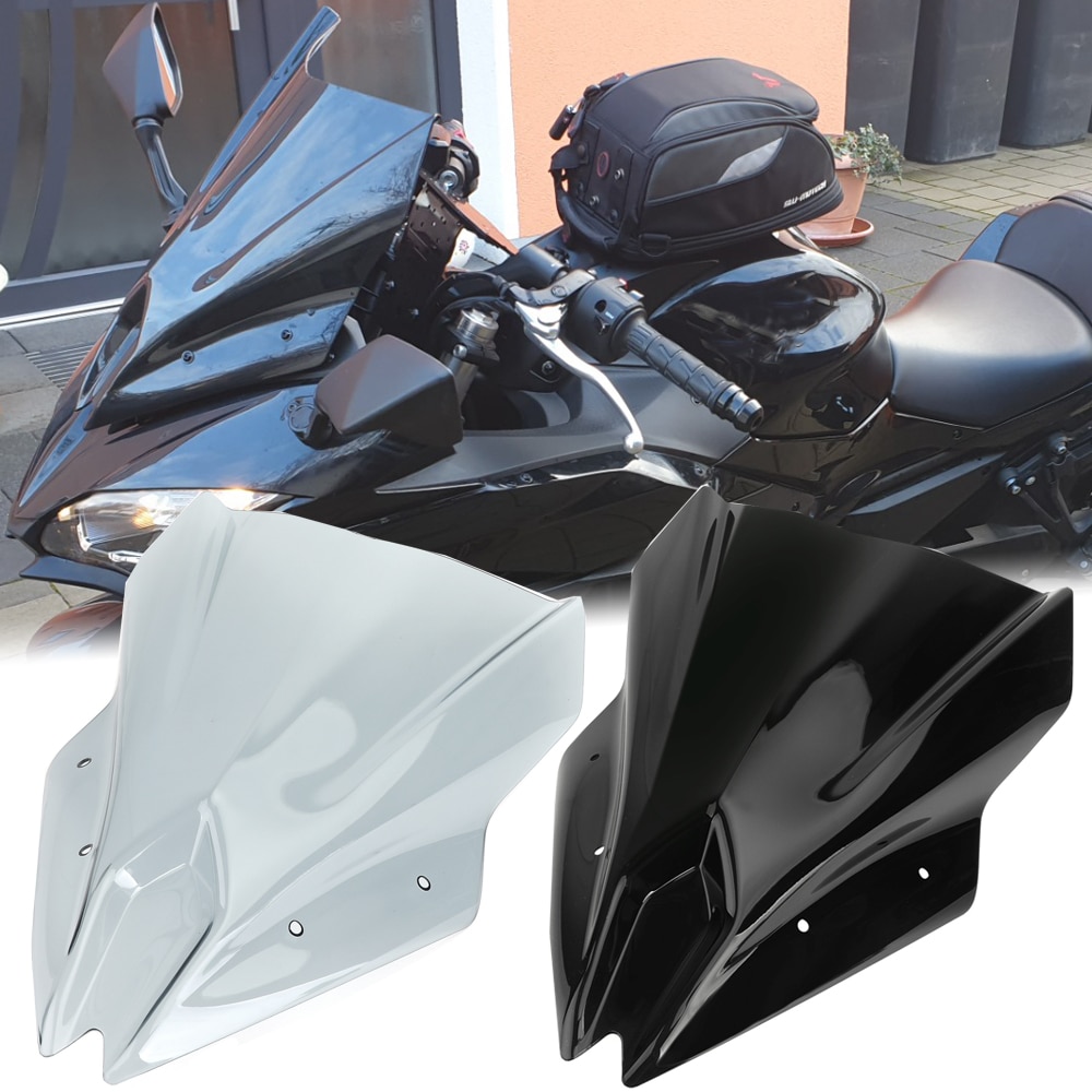 Motorcycle Double Bubble Windshield WindScreen Screen Flyscreen Deflector For Kawasaki Ninja 650 EX650 ER6F EX 650 ER-6F 2017 2018 2019