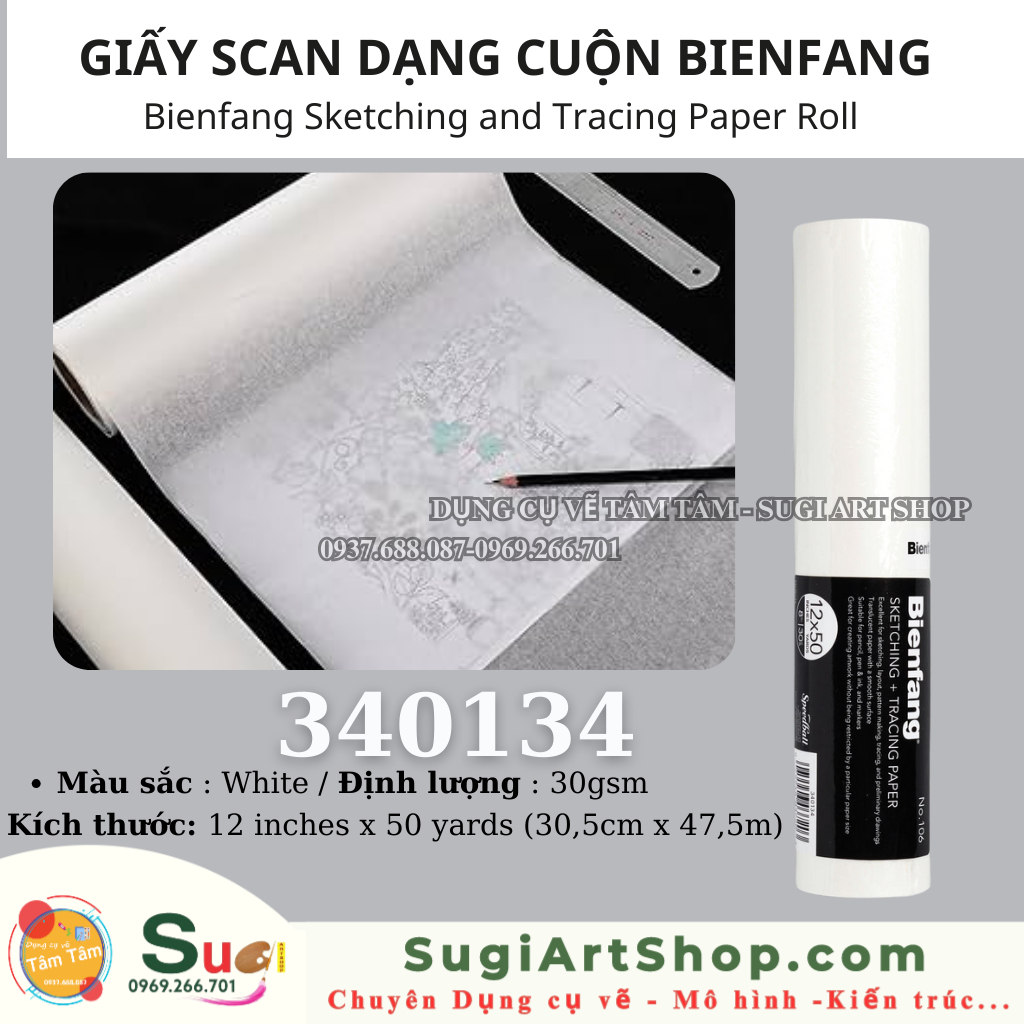 Cuộn giấy Scan Bienfang sketching and tracing