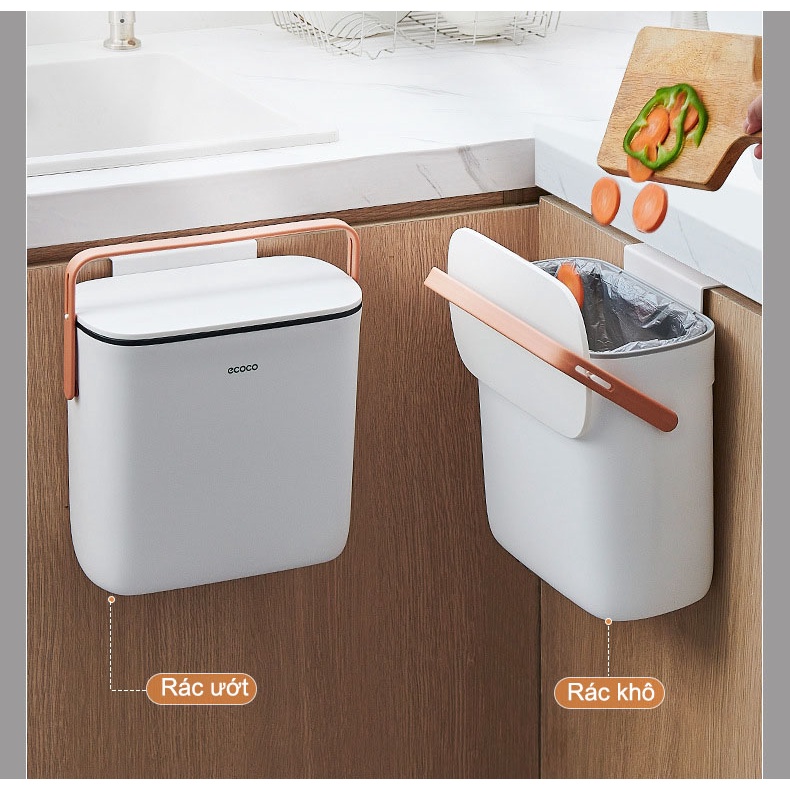 Thùng Rác Ecoco, Thùng Rác Treo Tủ Dán Nhà Vệ Sinh Ecoco E2236