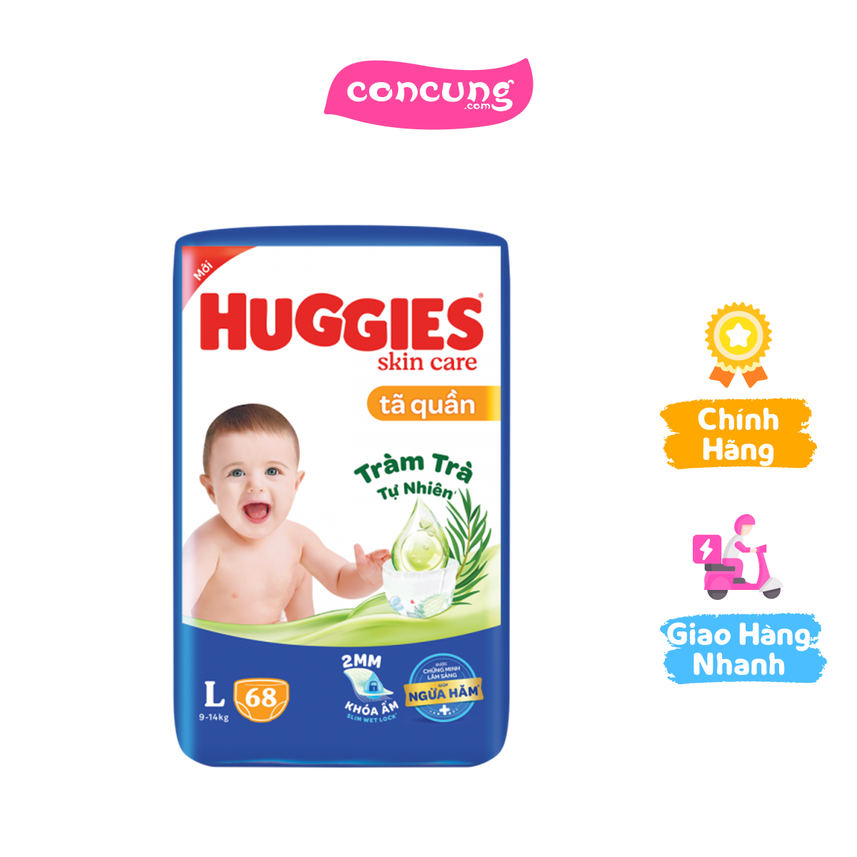 Tã quần Huggies Skincare gói cực đại