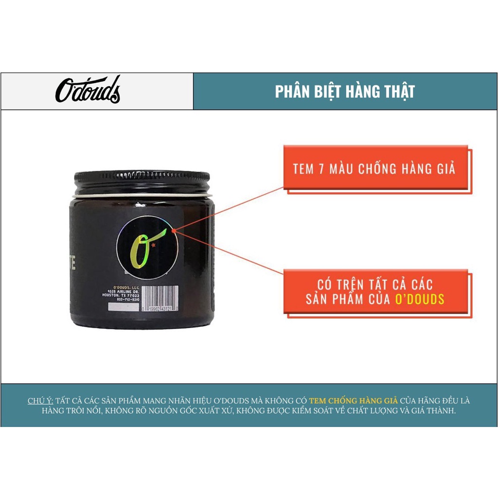 [FULL LINE] Sáp vuốt tóc O'douds Matte Paste, Dry Wax, Styling Treatment, Standard Pomade)