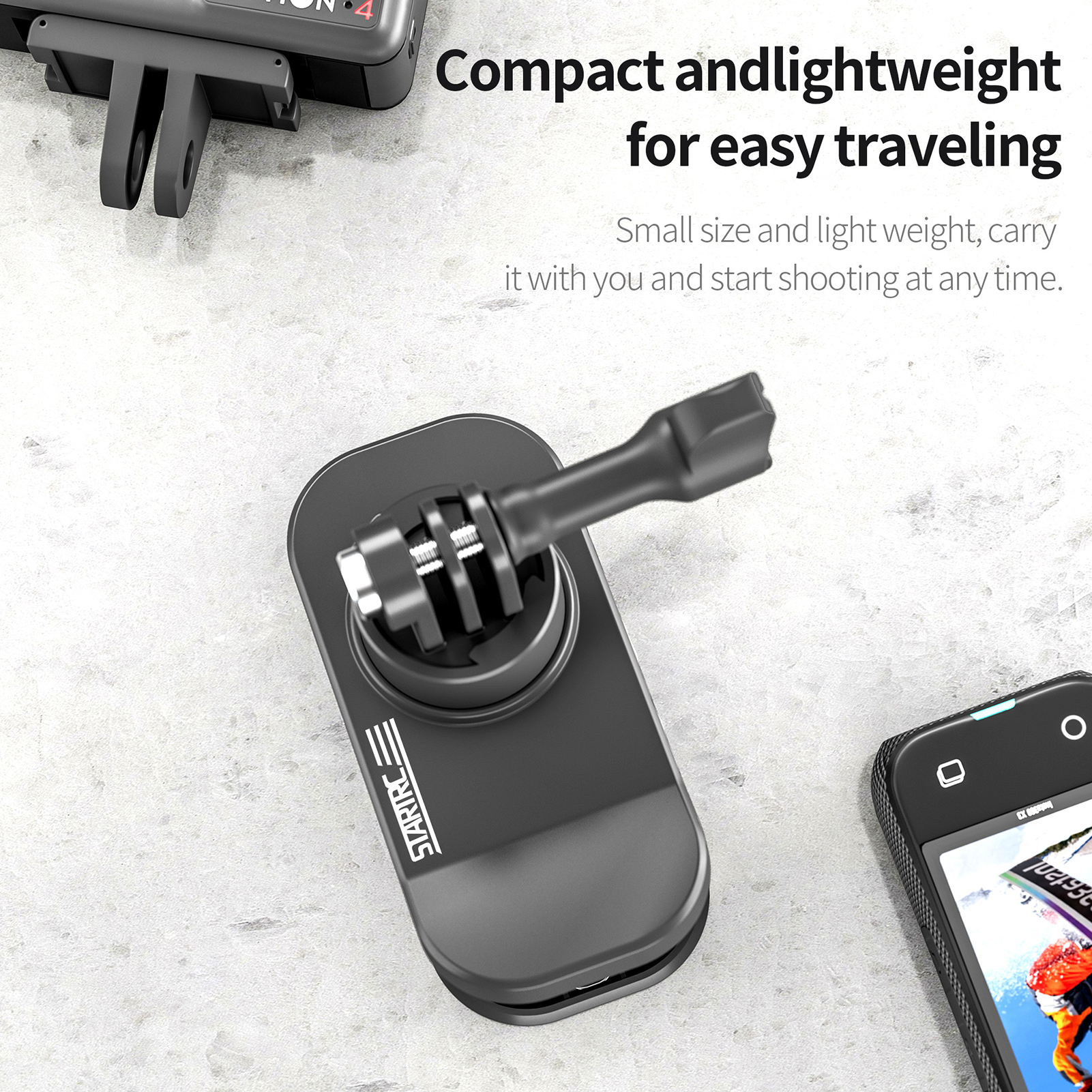 Startrc Ba lô giá đỡ camera Dây đeo gắn kẹp nhanh chóng phát hành 360 ° xoay với máy ảnh thể thao Adapter & 1/4in Adapter Tương thích với Max/12/11/10/9/8 DJI hành động 2/3/4