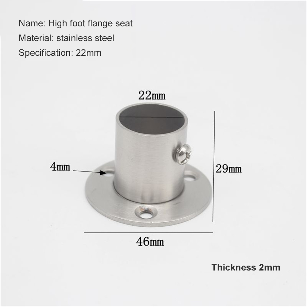 laaqgu 304 STAINLESS Curtain Rod Holder Round Tubular Tube Flange(Price ...