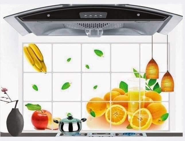 Tranh dán nhà bếp cách nhiệt mẫu mới(giao màu ngẫu nhiên)