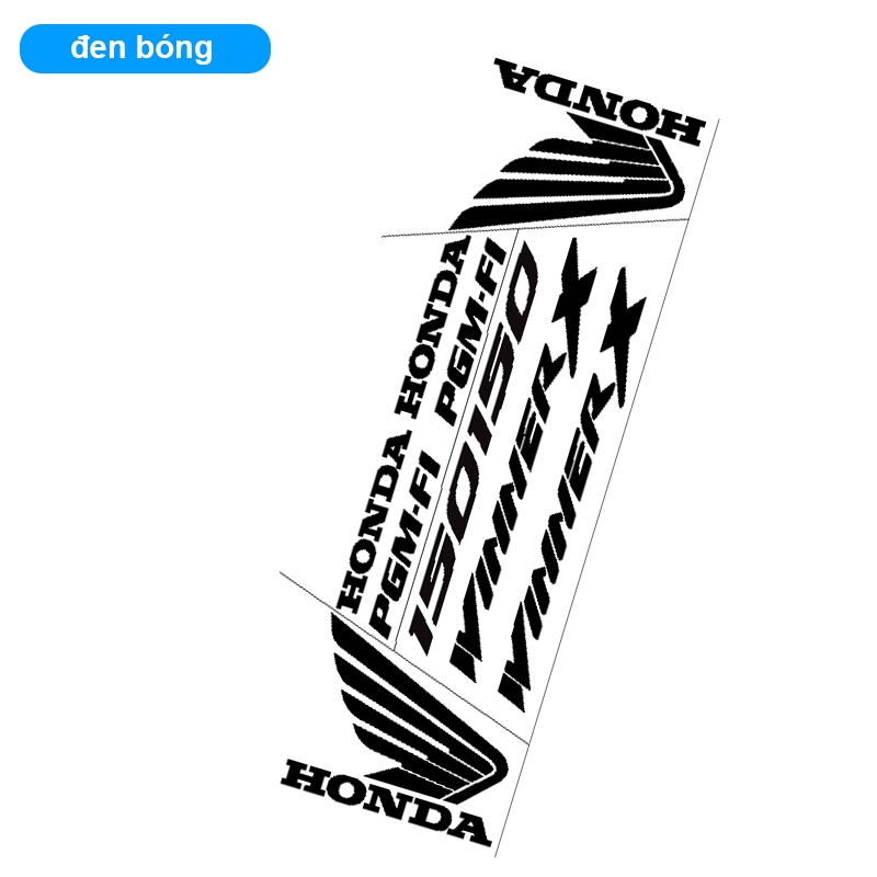 Bộ tem winnerx 10 món phản quang