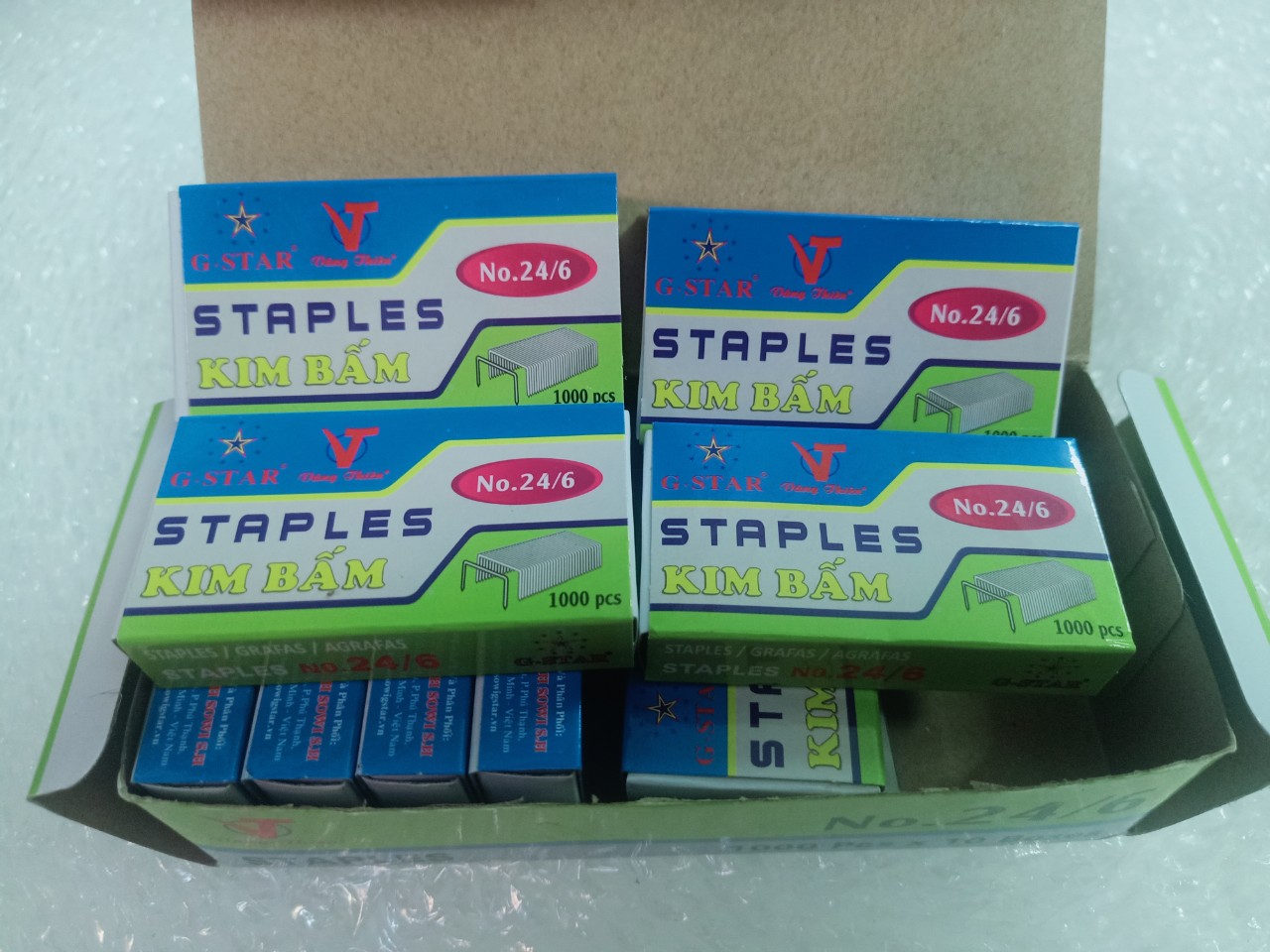 Combo 5 hộp kim bấm số 3 Gstar No.24/6 ( 1 hộp 1000 kim)