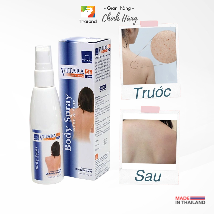 Chai xịt khắc phục mụn lưng vitara se body acne spray thái lan