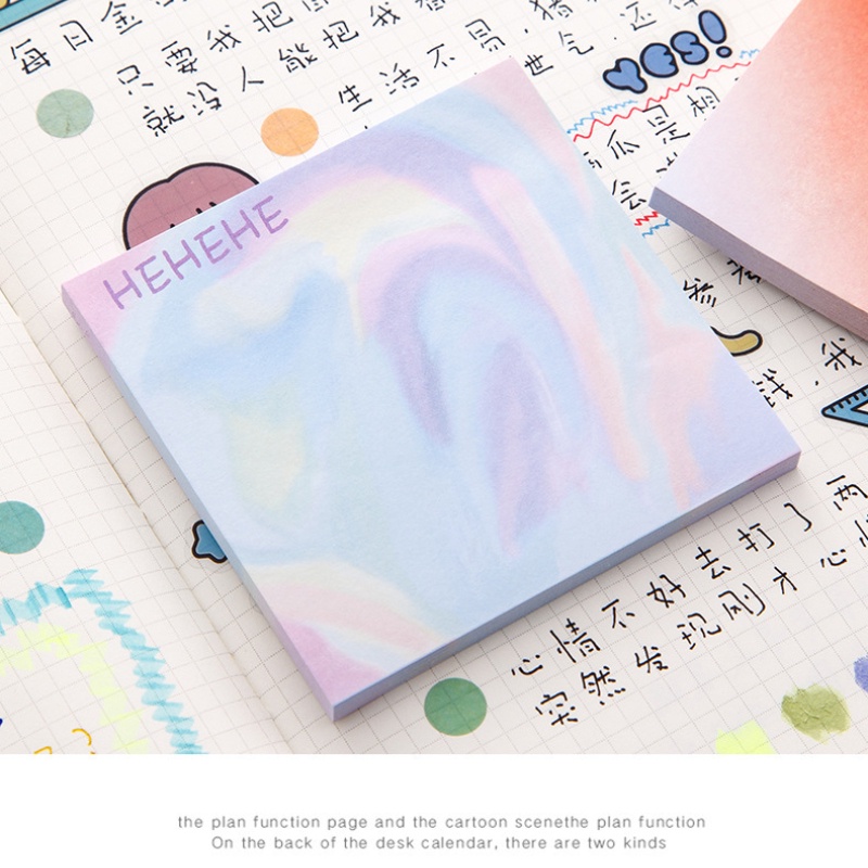 Creative Rainbow Gradient Sticky Notes Student Notepad Guestbook Can Be Reused