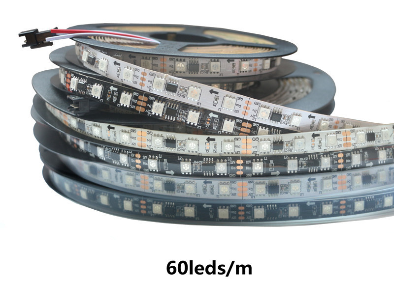 0.5-5M%2030/60%20LEDs/M%202811%20Pixels%20Programmable%20Individual%20Addressable%20LED%20Strip%20WS2811%205050%20RGB%2012V%20Black%20LED%20Tape%20lamp%20-%20Image%204