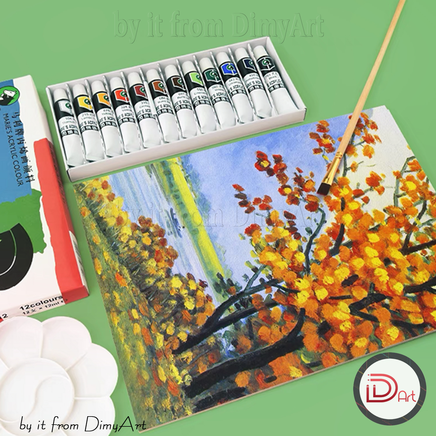 Bộ Màu Vẽ Acrylic MARIE'S Dạng Tuýp 12ml (12/18/24/36 màu)