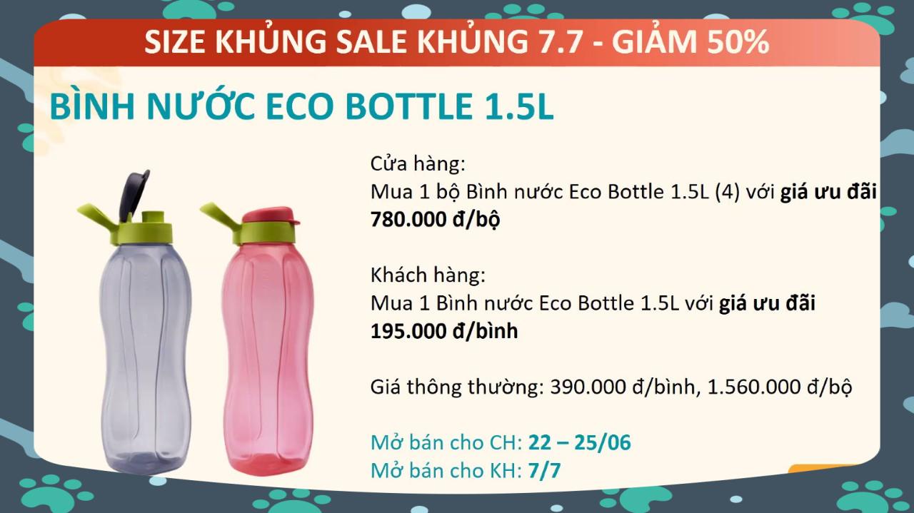 Bình nước Tupperware Eco bottle 1.5L