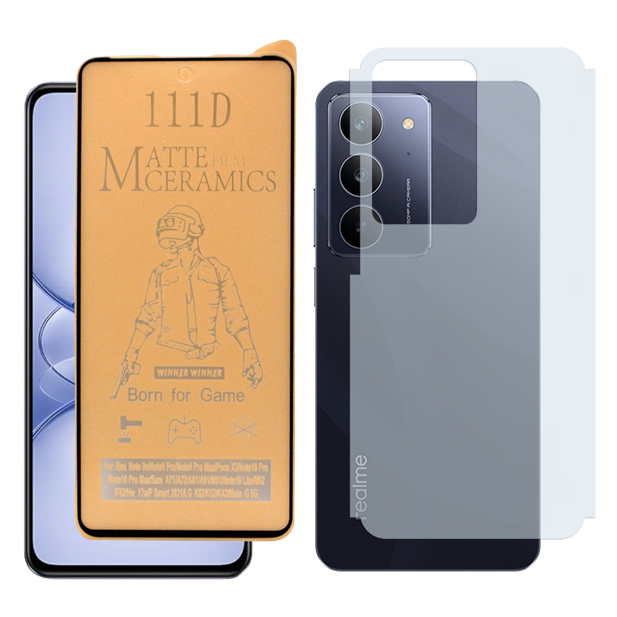 Realme%20C75x%20Matte%20Glass%20Protector%20Ceramic%20Glass%20+%20Back%20Protector%20Carbon%20Fiber%20Matte%20Soft%20Skin%20Sheet%20For%20Realme%20C75x%20-%20Image%204