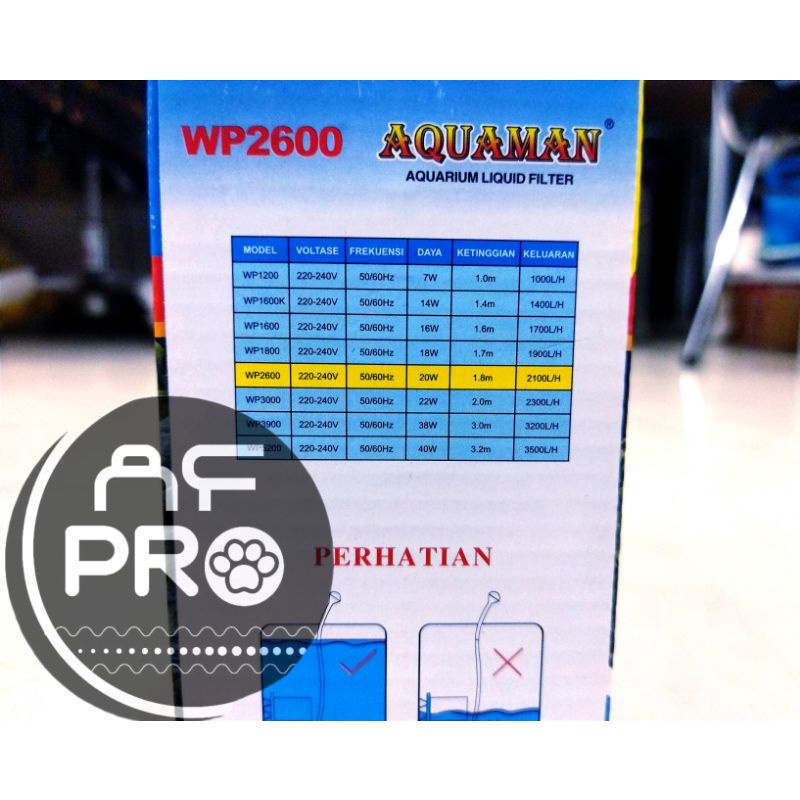 Pompa aquarium kolam AQUAMAN WP 2600 Submersible Pump