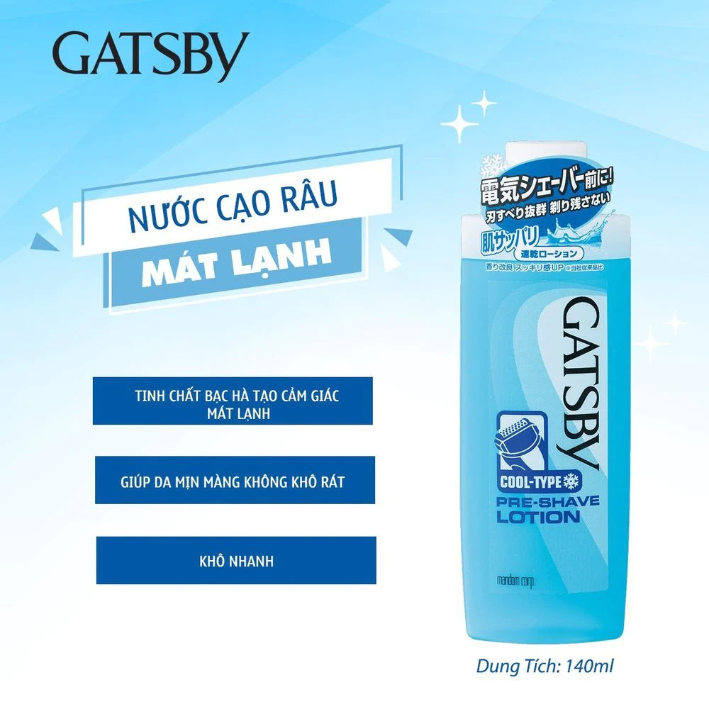 Nước Cạo Râu Gatsby Pre-Shave Lotion 140ml