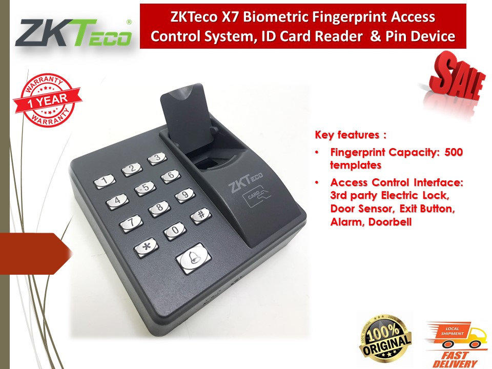 ZKTeco X7 Biometric Fingerprint Access Control System, ID Card Reader