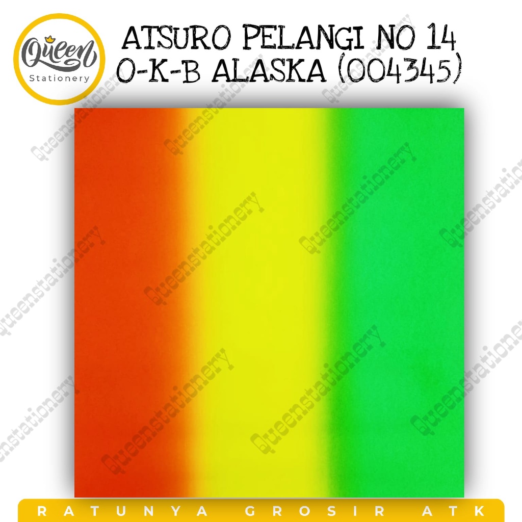 (1 PCS) KERTAS ATSURO PELANGI ALASKA/KERTAS WARNA/KERTAS 3 WARNA