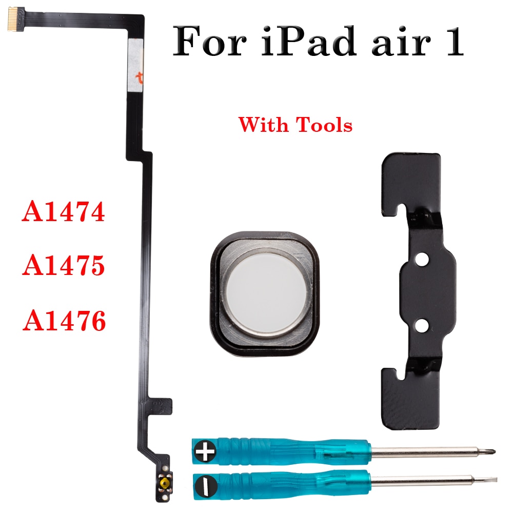 1Set Home Button Key With Flex Cable Compatible For Ipad Air 1 A1474 A1475 A1476