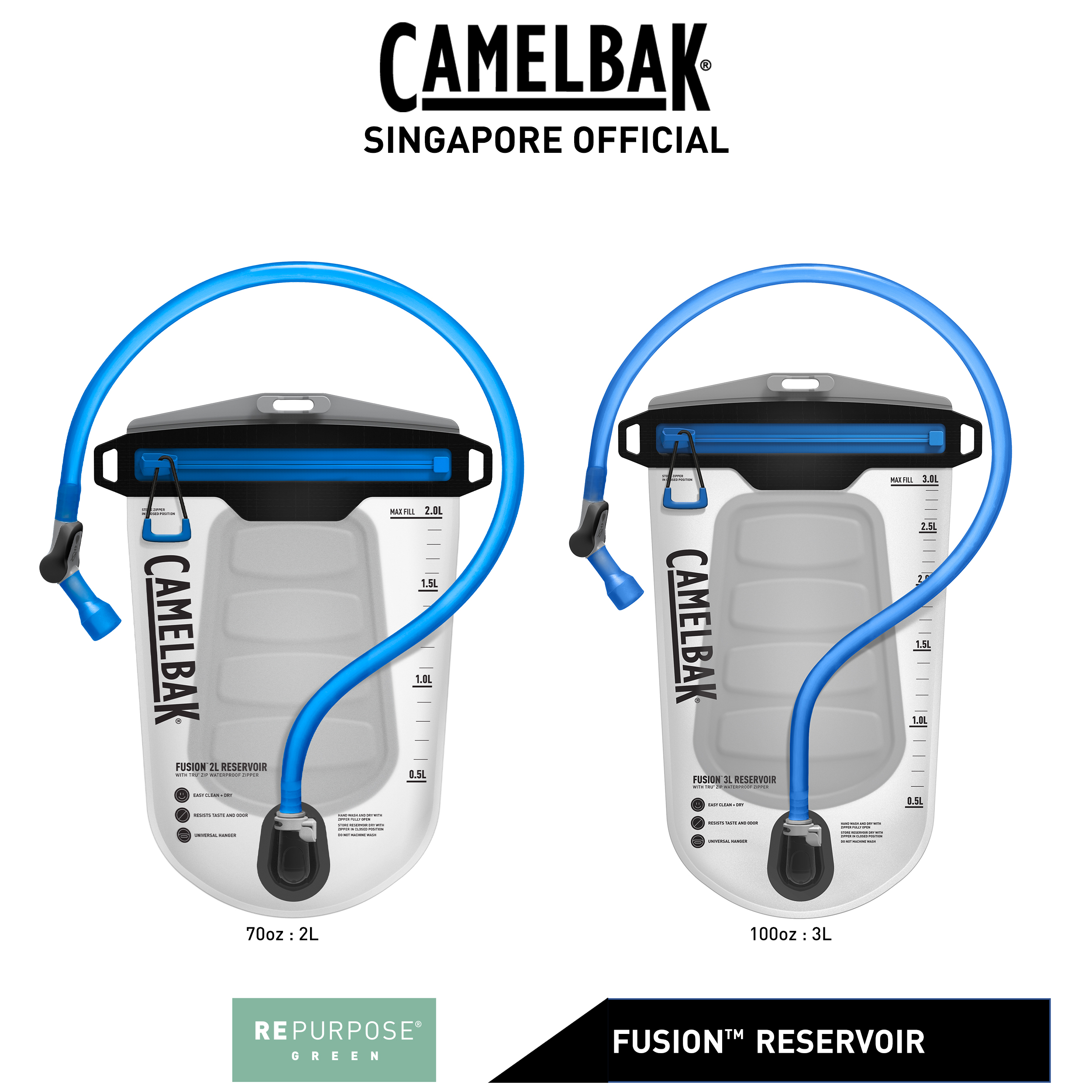 Camelbak Fusion 2L Reservoir with Tru Zip Waterproof Zipper