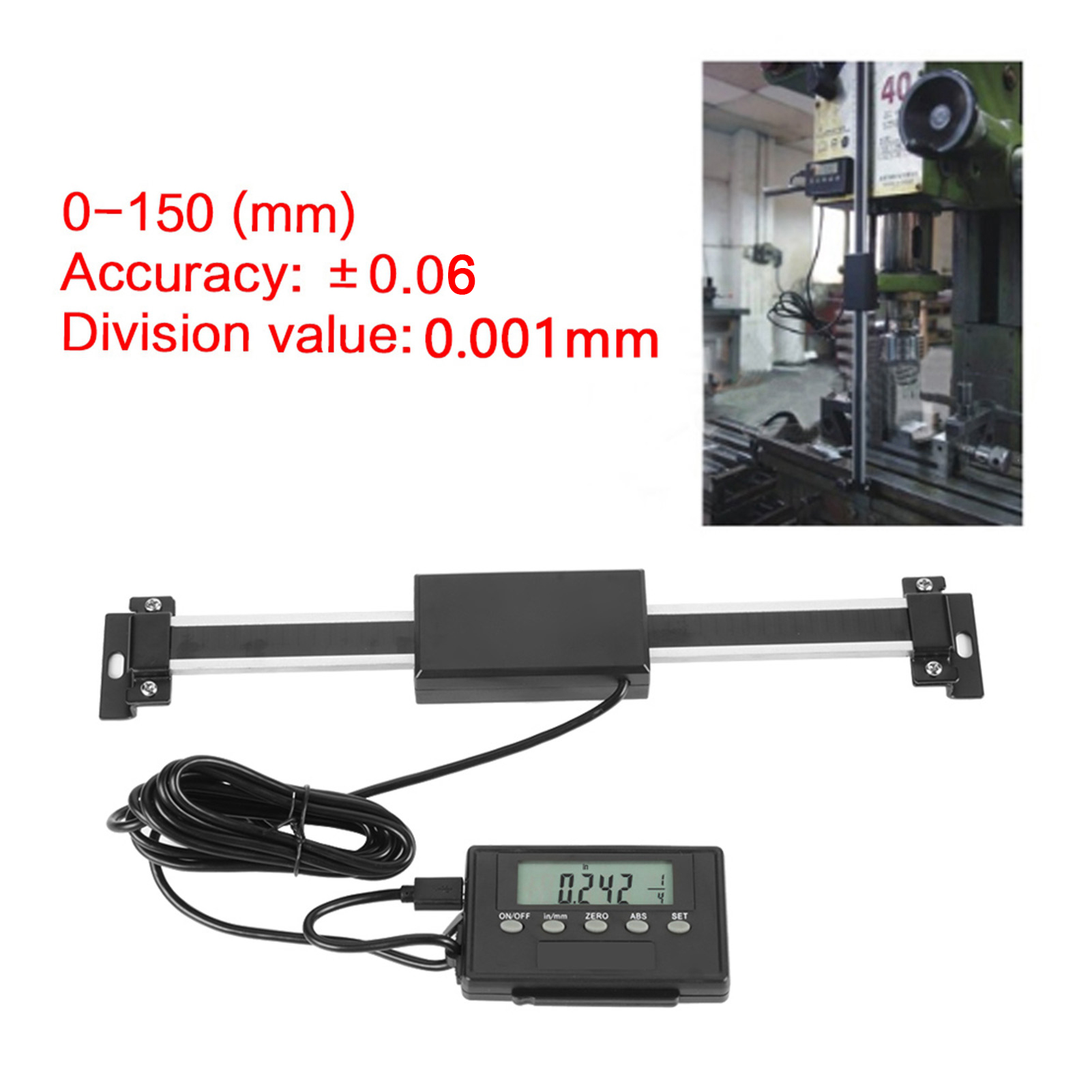 Digital LCD Linear 0-150mm/0-6inch Accurate Digital Readout Lathe Scale For Milling Machines - View #11