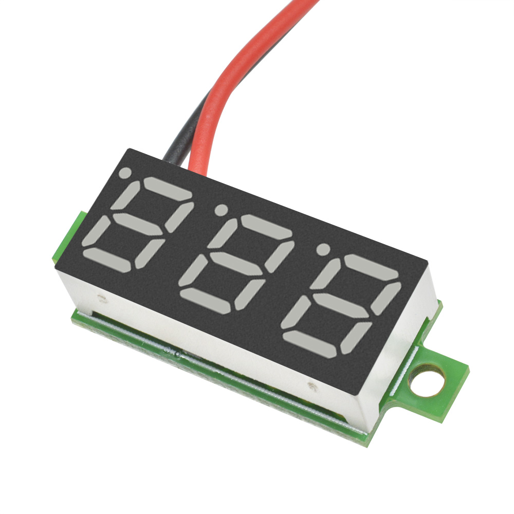 pcbfun Mini Digital DC Voltmeter 0.28 Inch Two-Wire 2.5V-30V Mini Digital DC Voltmeter Voltage Tester Meter