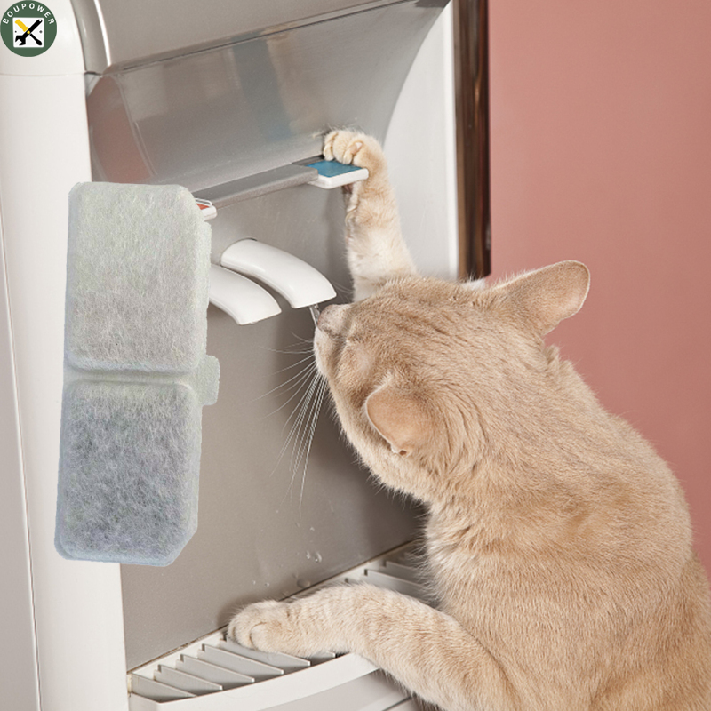 Boupower new！Pet Water Dispenser Filter Element, Activated Carbon+filter Cotton, Square Circulating Water Fountain Filters Replacement, Compatible For Small Pets Drinking Water Equipment