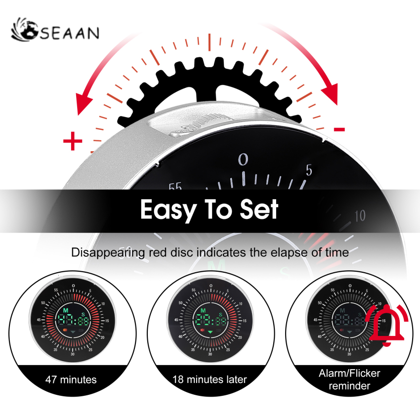 Pro Digital Rechargeable Visual Timer With 3.4 Inch Colour Screen, 60 Minutes Countdown Kitchen Timer For Children Adults, Time Management Tool For Learning Work Cooking Teaching