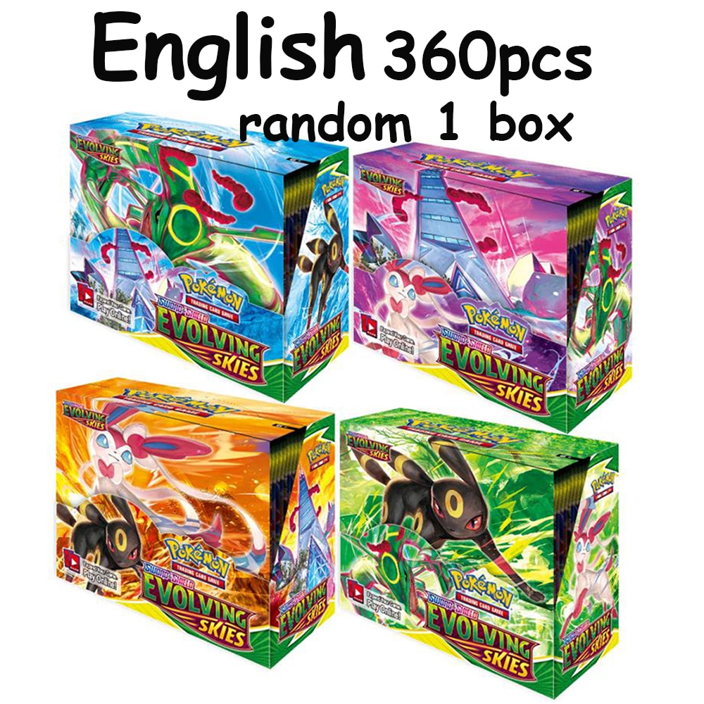 324/360Pcs Pokemon Cards Evolving Skies TCG: Shining Fates Booster Box Trading Card Game Collection Toys Gifts For Children