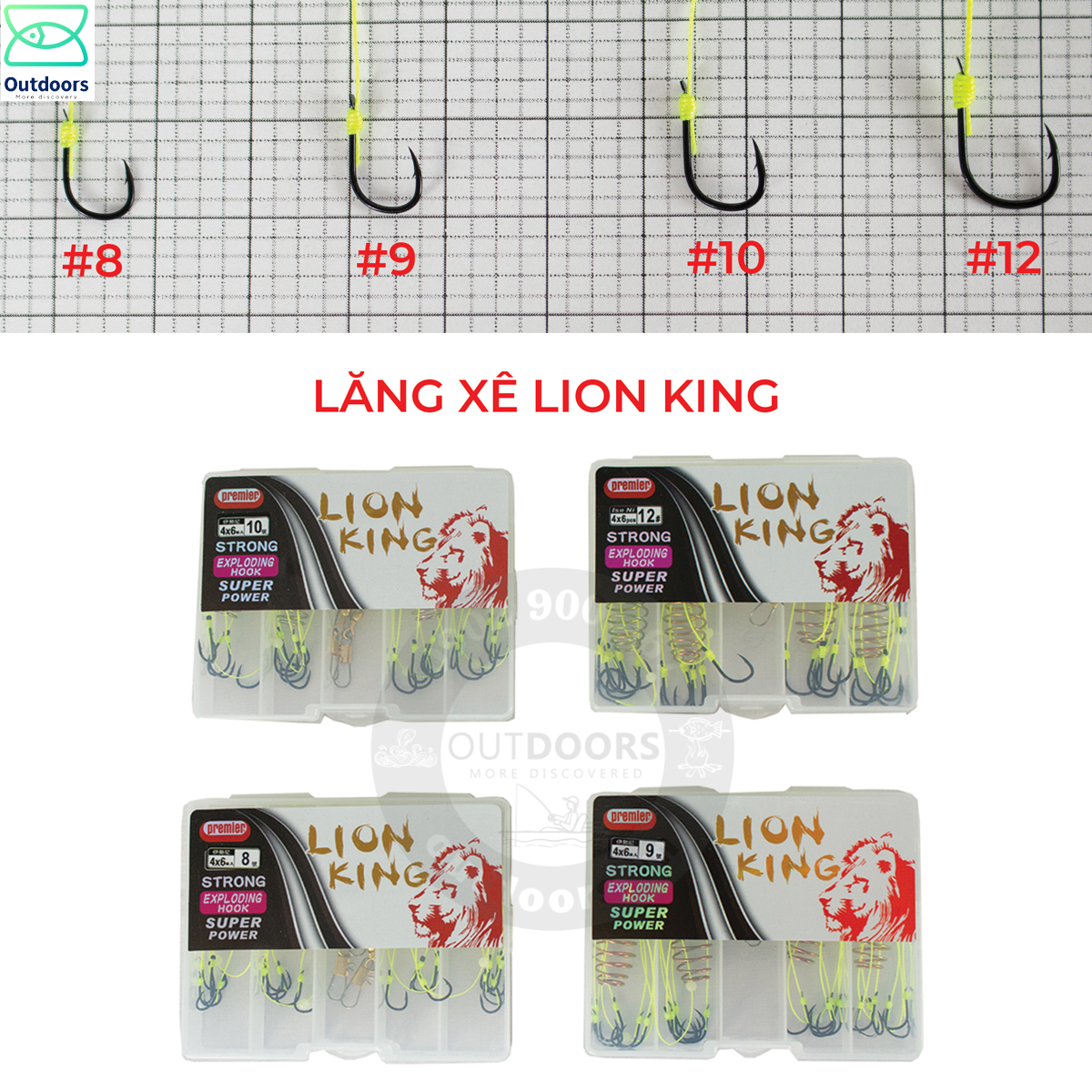 [HCM]Hộp 4 lưỡi lăng xê Lion King/ lưỡi lancer câu cá