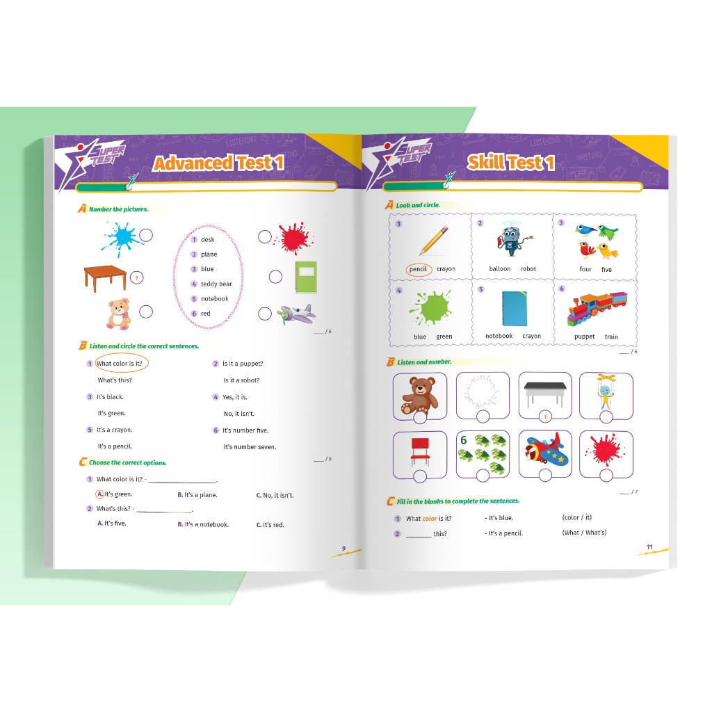Sách Super Test - Đề kiểm tra nhanh Tiếng Anh Lớp 1