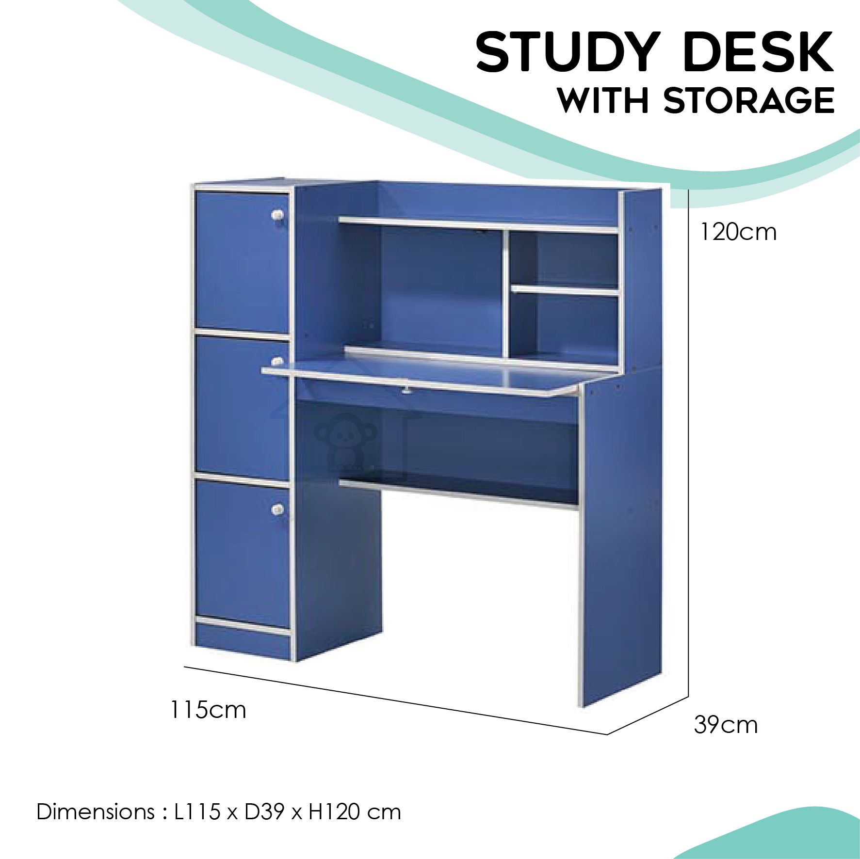 storage study desk