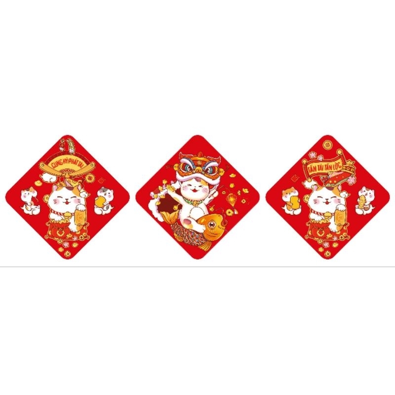 Tem dán tết , tem decal năm mới 2024 các mẫu
