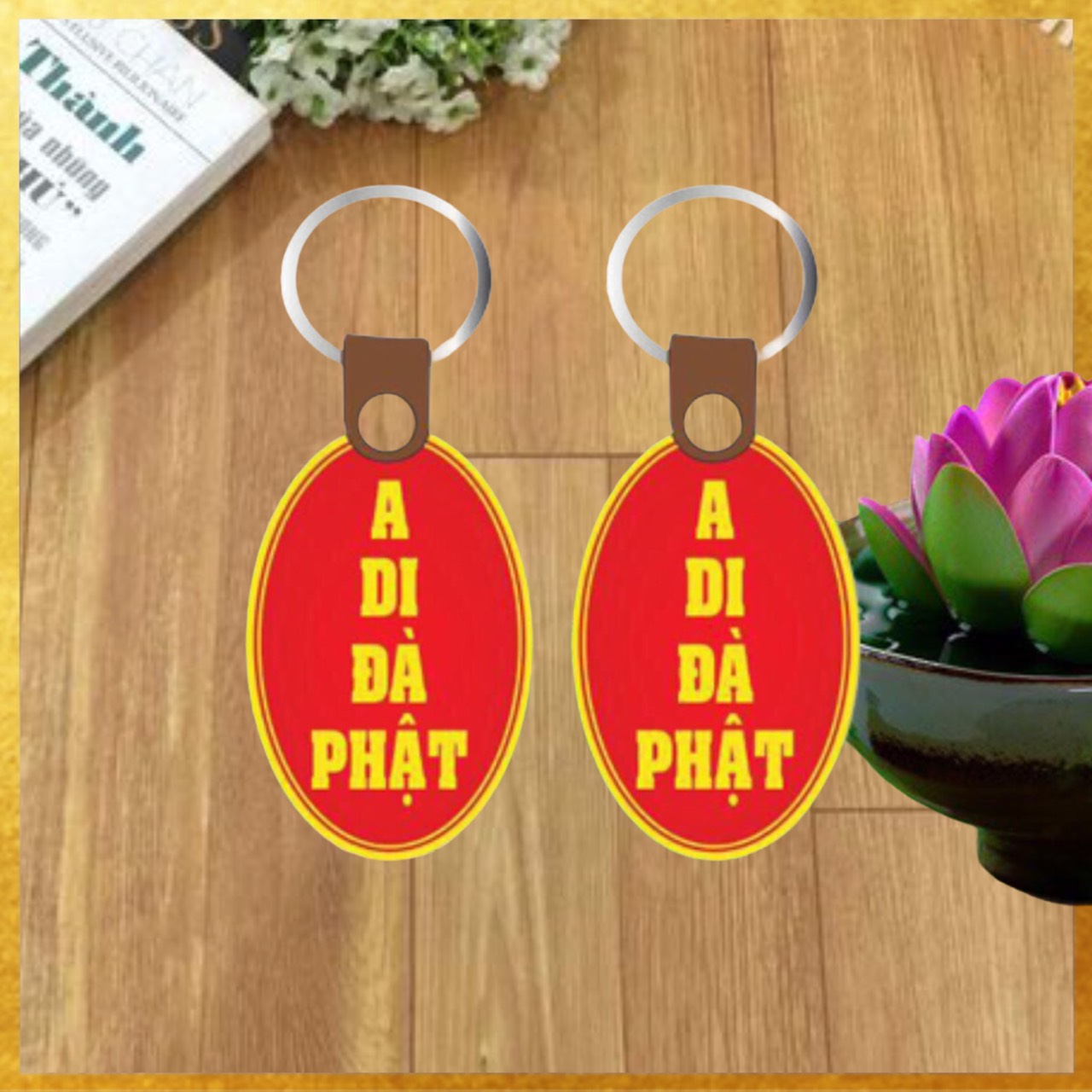 MÓC KHÓA CHỮ A DI ĐÀ PHẬT - SIÊU DỄ THƯƠNG
