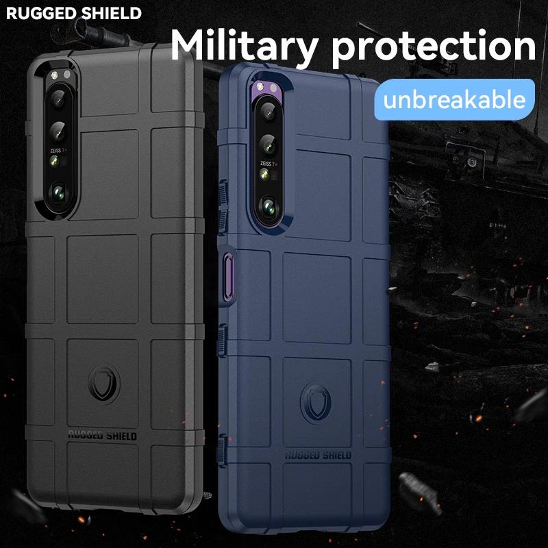 Rugged shield soft shockproof tpu silicone phone case for sony xperia 10 v 1v 5 iv 10iv 1iv 5iii 10iii 1iii