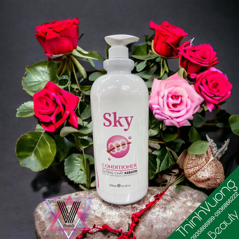 Gội xả 2000ml/ 2 lít keratin Sky