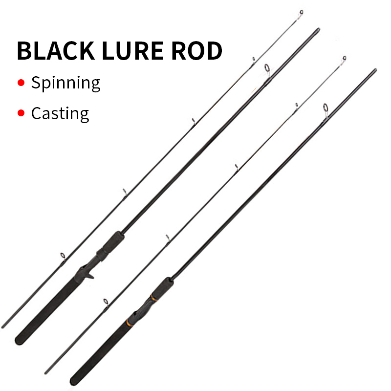 7-30g 1.8M M/ML carbon black Lure fishing rods light sea dual use large load-bearing fishing rods spinning casting
