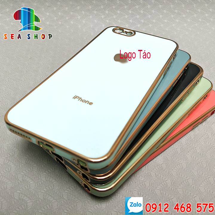 Ốp lưng iPhone 6 Plus và 6S Plus - Nhựa dẻo -- VIỀN BÓNG -- Thiết kế viền vuông giống iPhone 12 - Kính full màn 21D, 9D, Cường lực chống nhìn trộm