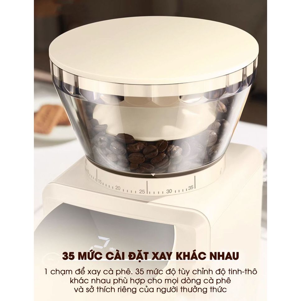 Máy xay hạt cà phê Winci CG9406B, 35 chế độ xay, Bảo hành 12 tháng.