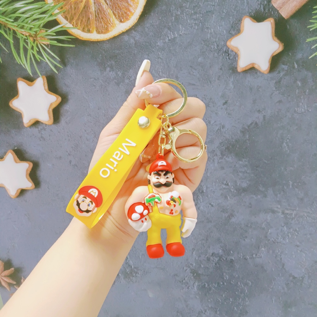 Móc Khóa Mario Nhân Vật Game Siêu Bựa ( Móc Khóa Xe Máy Quà Lưu Niệm Phụ Kiện Trang Trí Balo )