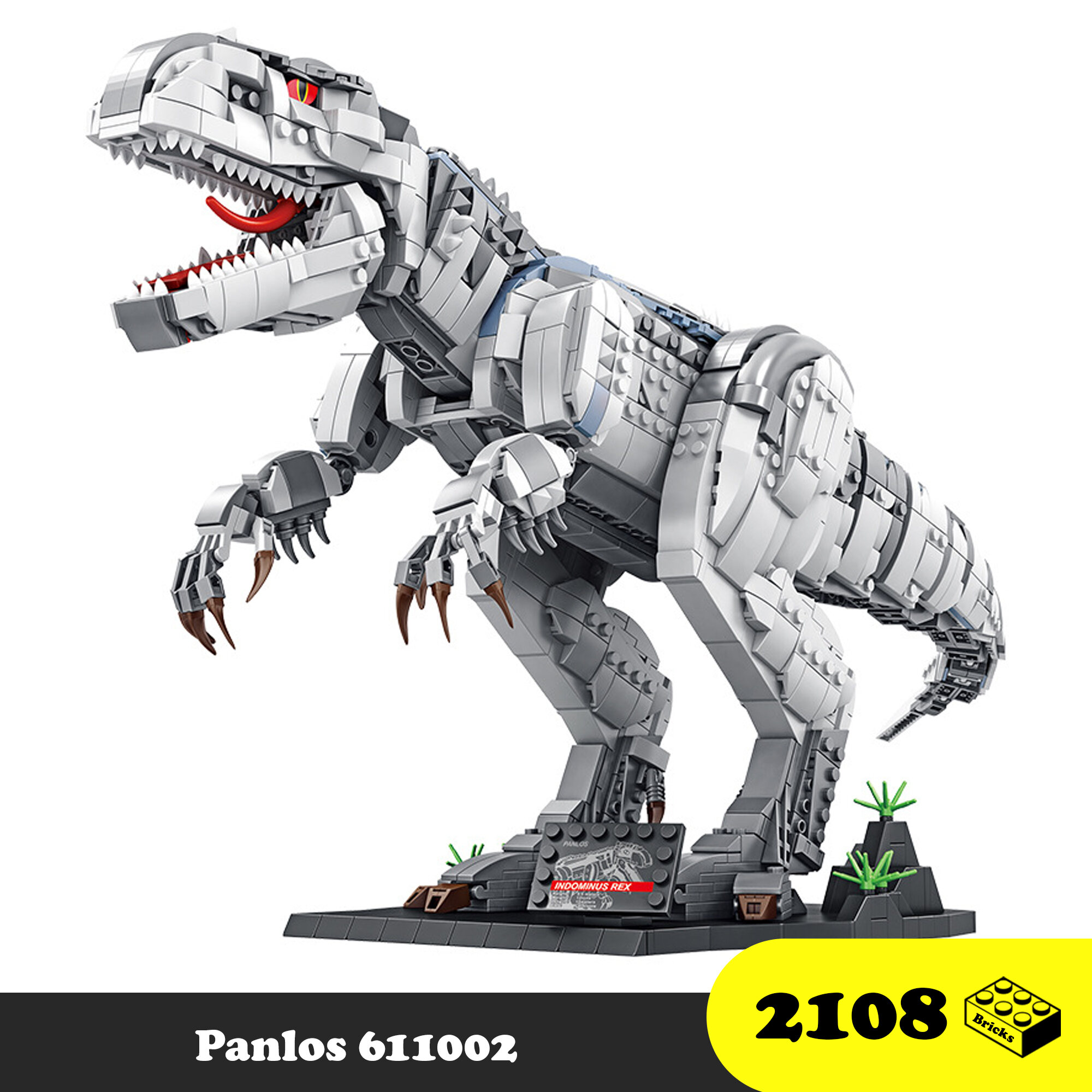 Đồ chơi lắp ráp khủng long bạo chúa t-rex - panlos 611002 t-rex dinosaur - 2108 mảnh ghép - xếp hình thông minh
