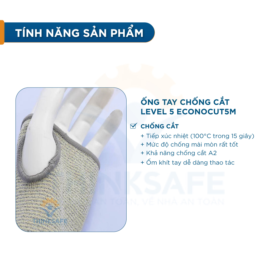 Ống tay chống nắng Deltaplus Venicut5m bảo hộ lao động khỏi những vật sắc như tôn kính - Thinksafe
