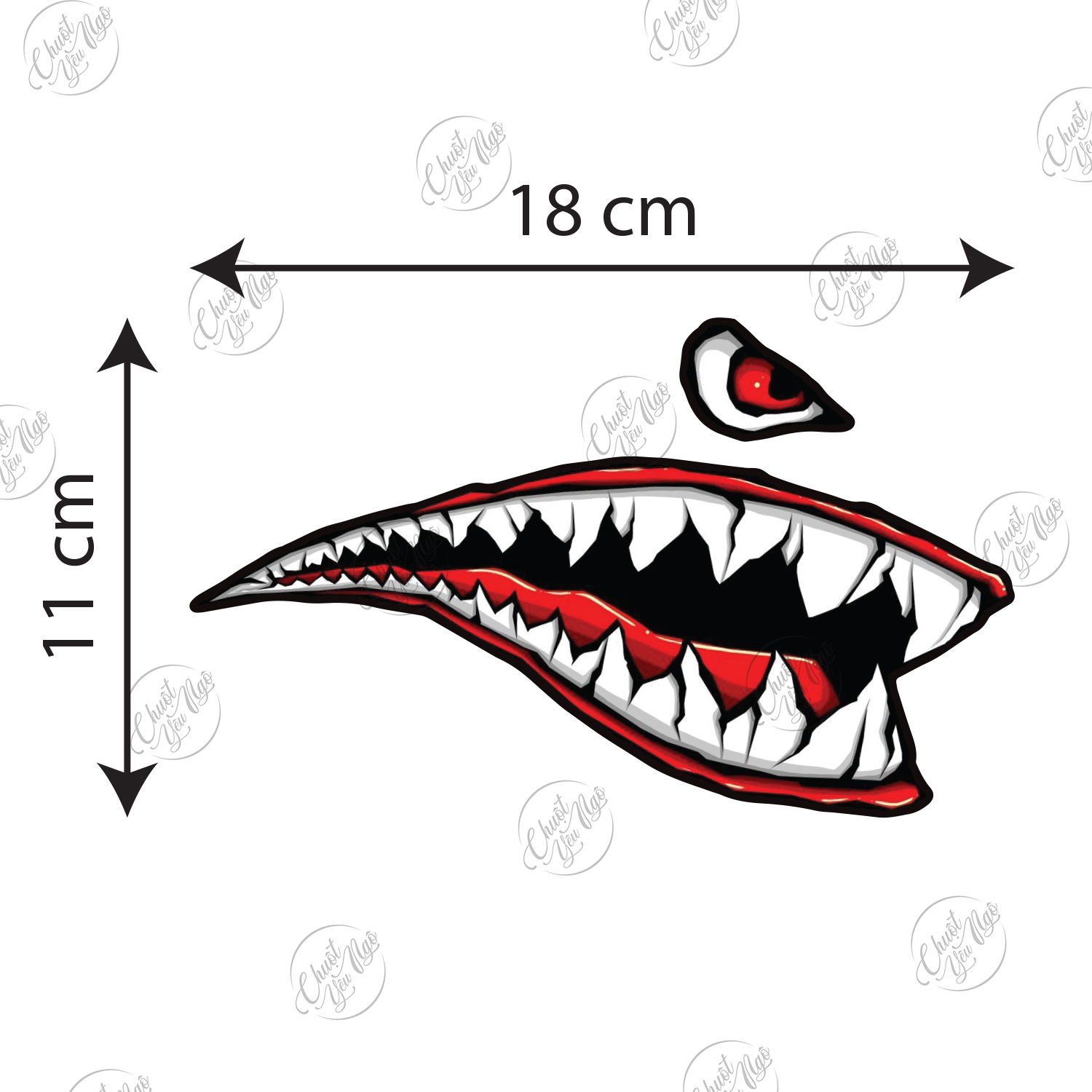 Shark teeth decal waterproof decal set laptop suitcase fridge decor... Material is waterproof