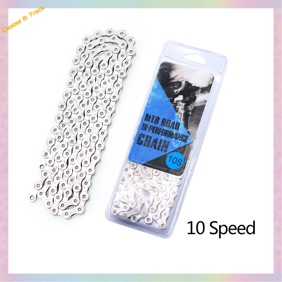 【Shop with Confidence】 HOT 2023 Style Stainless Steel 6/ 7/ 8 /9 /10 /11/12 Speed Mountain Bike Chain Mountain Bike Fully Electroplated Silver Chain.