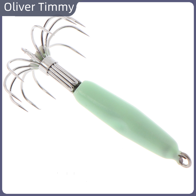 Oliver Timmy] Dragon 1PC Luminous Fishing Lures Baits Squid Jigs Hook Light  Green Fishing Lure Hook