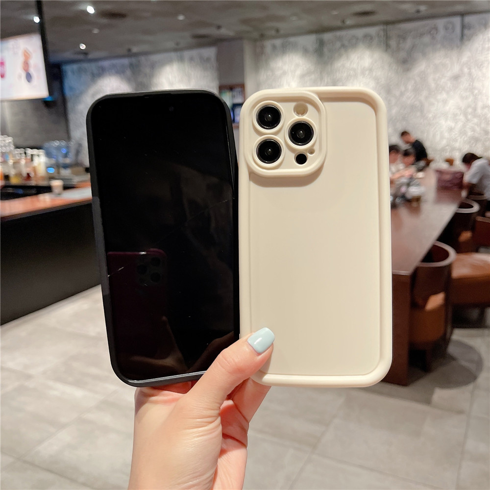 Lens Protection Matte Soft Case for IPhone 11 12 13 14 15 Pro Max Casing Solid Color Back Cover Silicone Shockproof Phone Case