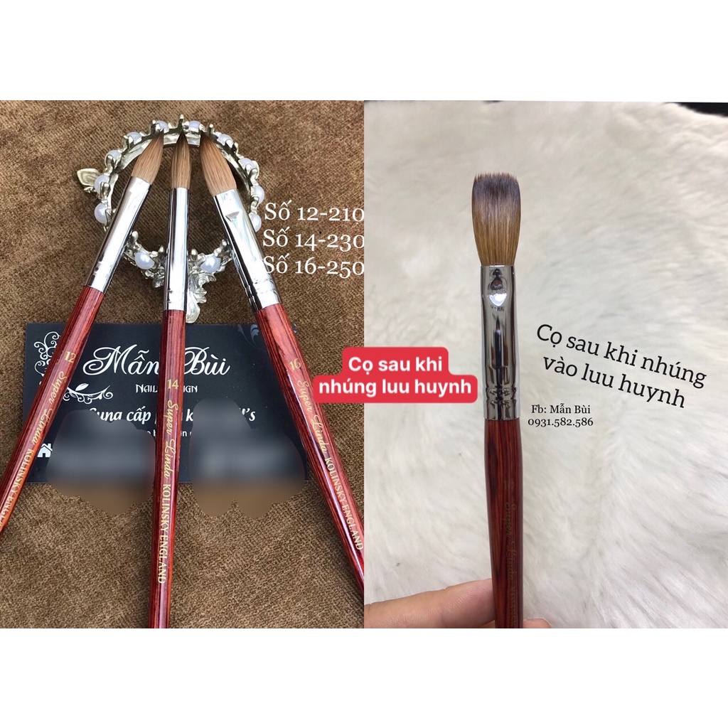 Cọ đắp bột cán gỗ số 12-14-16, Cọ đã bấm sẵn