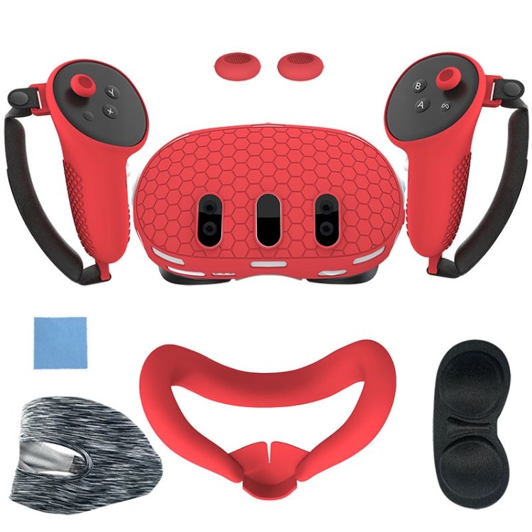 【 Mobilihouse 】 For Meta Quest 3 7-In-1 Silicone Protective Case Dust-Proof And Drop-Proof VR Accessories