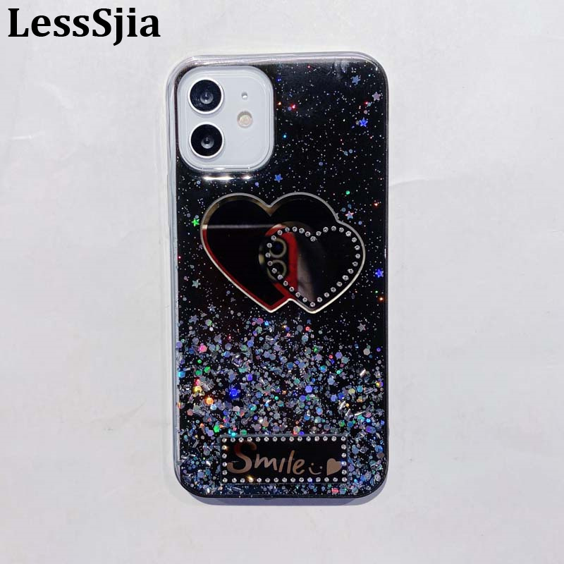 Phone Cover infinix Smart 8 Pro 8 Plus 7 Case Glitter Soft Transparent Be Love Makeup Mirror Stars Moon Cover For infinix Smart 8Plus 8Pro smart 7 Cases.