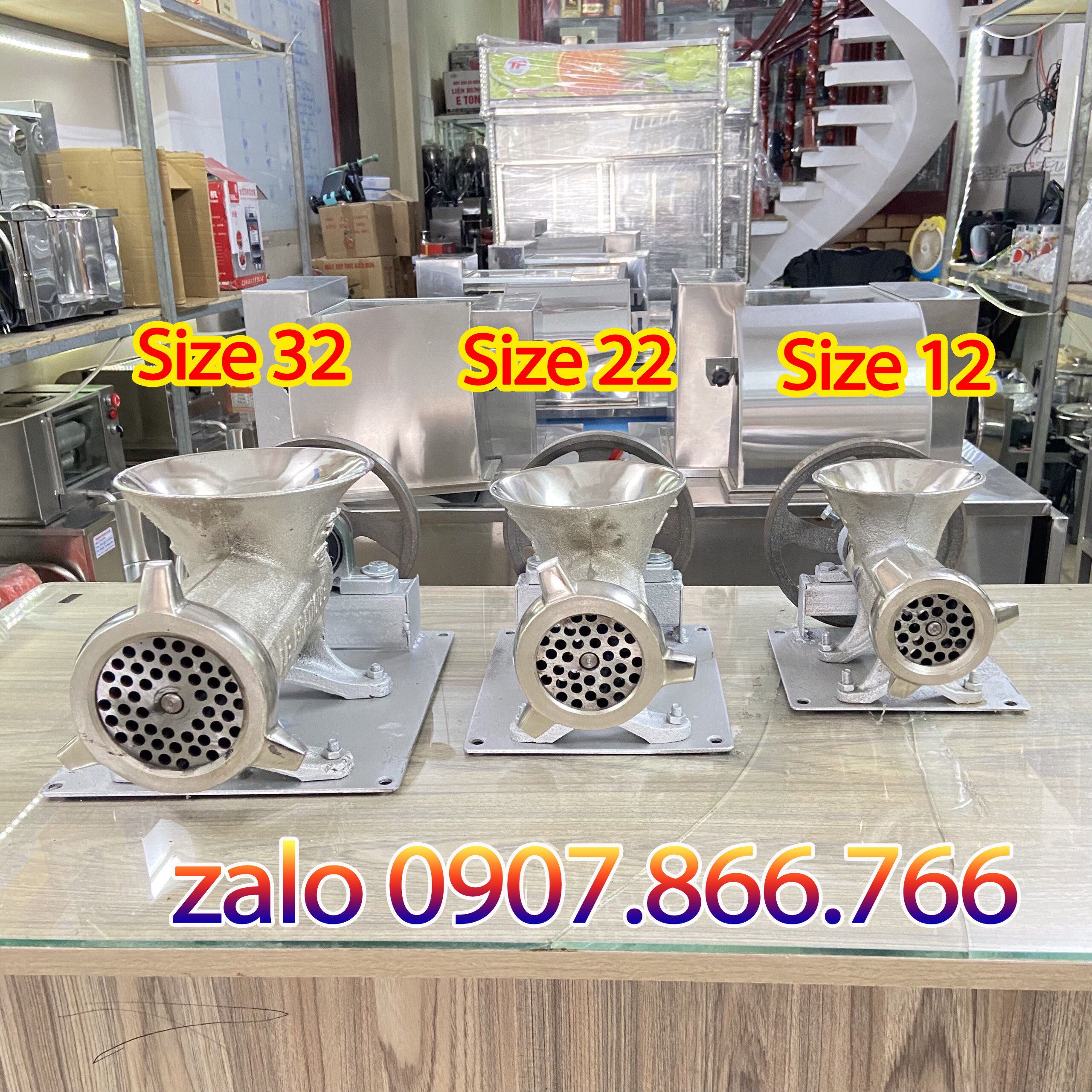 Cối đế xay thịt size 12 -size 22 -size 32
