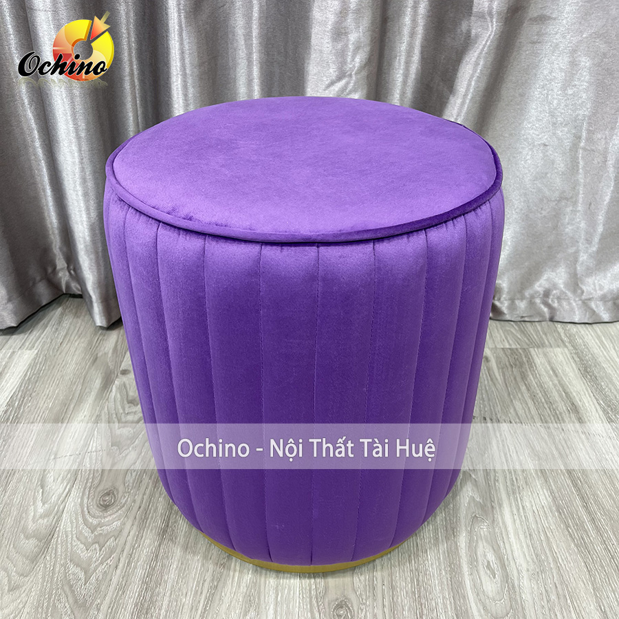 (FREE SHIP) Đôn Tròn Chân Vàng Cách Điệu, Ghế Ngồi Trang Điểm Phong Cách Hiện Đại size 40-45cm ( ĐỦ Màu)