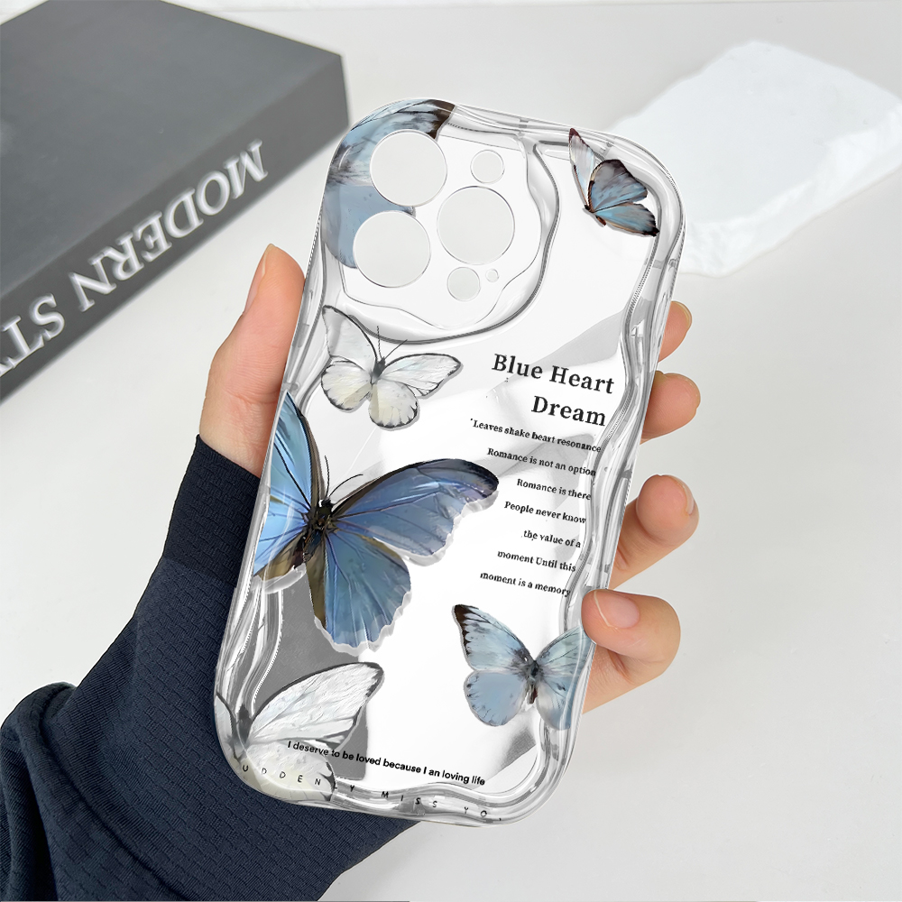 【Limited edition】 BILI for S20 S21 S23 FE S21 S22 S23 S24+ Ultra 5G Back Cover Butterfly Samples Pattern Cream Texture Wavy Soft Covers.